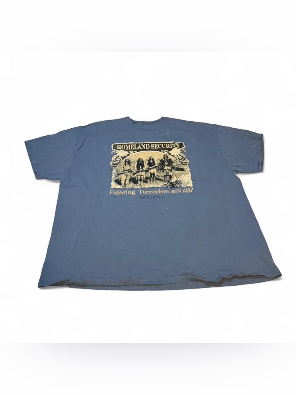 Gildan Blue 'Homeland Security - Fighting Terrorism Since 1492' Graphic T-Shirt
